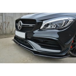 Накладка сплиттер на передний бампер Вар3 на Mercedes CLA C117 A45 AMG рестайл